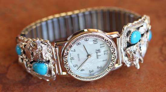 Navajo Wolf Turquoise Men's Watch