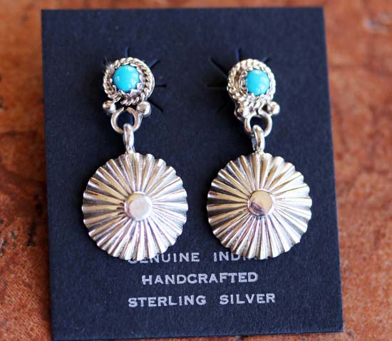 Navajo Silver Turquoise Earrings