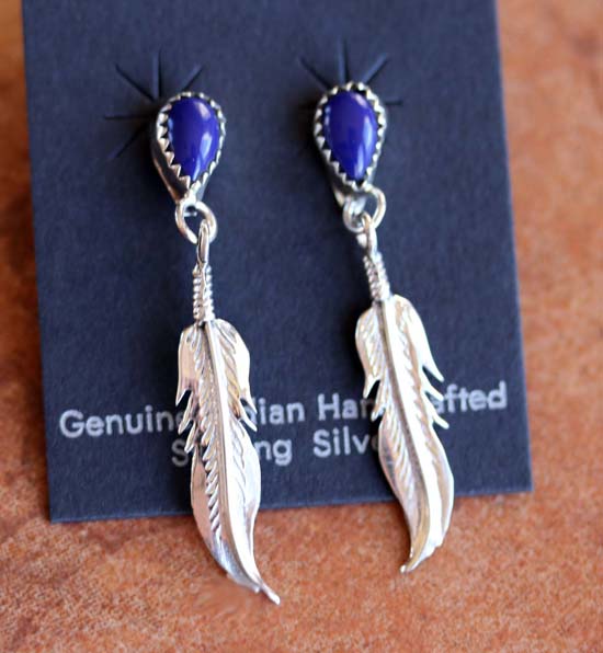 Navajo Sterling Silver Lapis Earrings