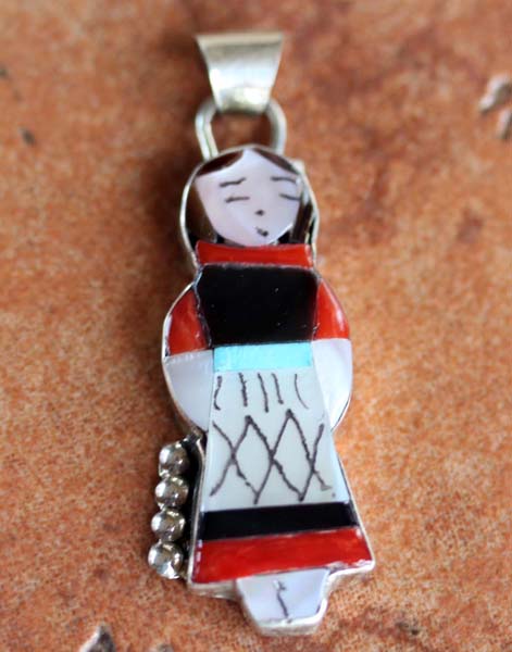 Zuni Silver Multi_Stone Pendant