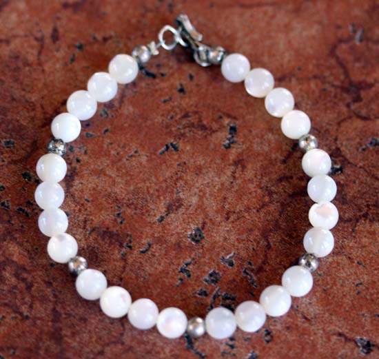 Navajo Beaded Mother of Pearl Bracelet