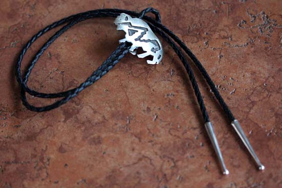 Navajo Sterling Silver Buffalo Bolo Tie