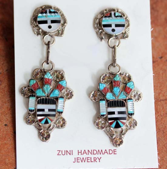 Zuni Silver Sunface Earrings