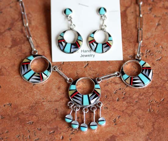 Zuni Multi_Stone Necklace/Earrings