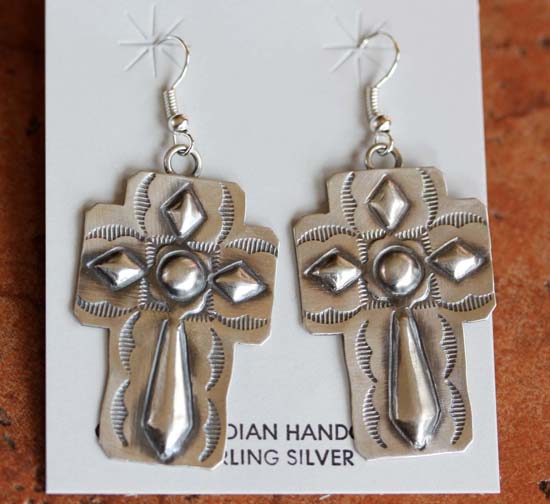 Navajo Sterling Silver Cross Earrings