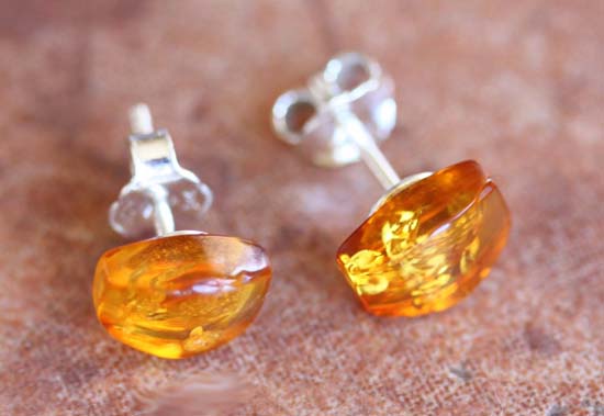 Sterling Silver Baltic Amber Earrings