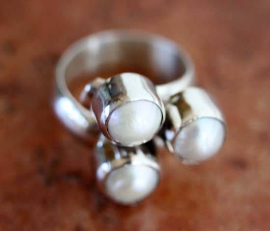 Nakai Navajo Natural Freshwater Pearl Ring Size 8