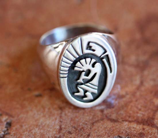 Hopi Silver Kokopelli Ring Size 9 1/2