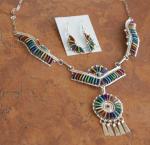 Zuni Multi_Stone Necklace/Earrings by H Yazzie