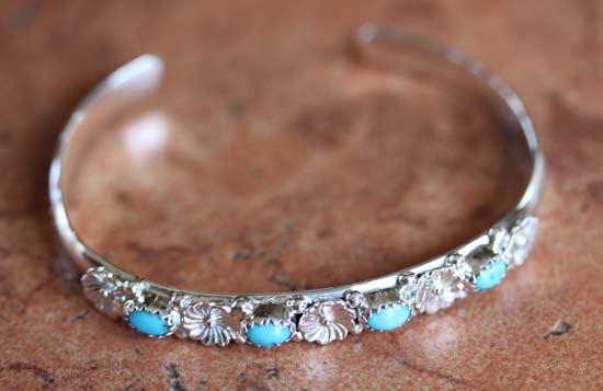 Navajo Silver Turquoise Bracelet