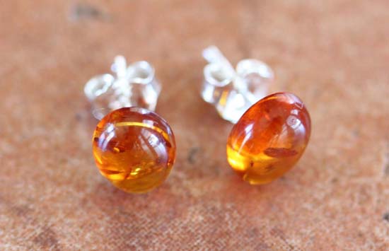 Sterling Silver Baltic Amber Earrings