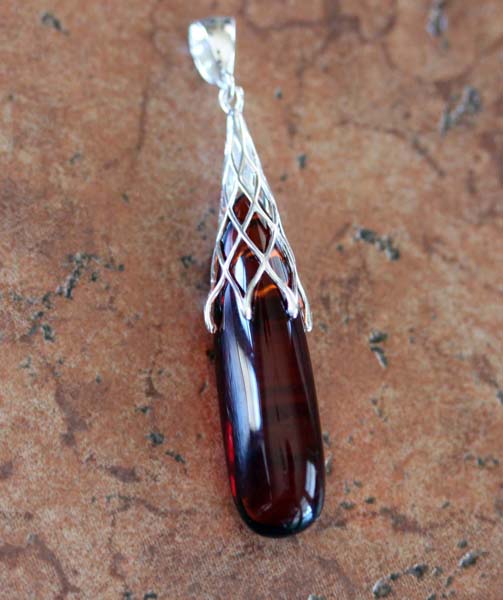 Sterling Silver Baltic Amber Pendant