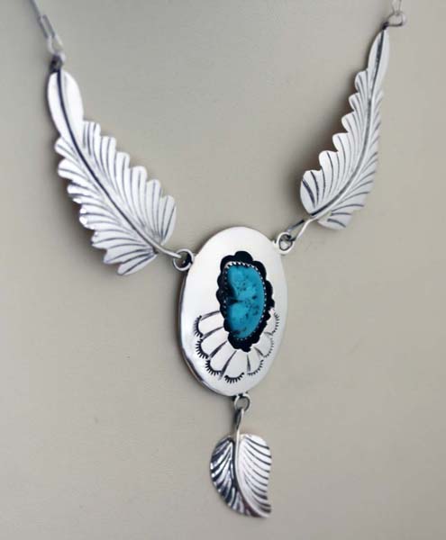 Navajo Silver Turquoise Necklace