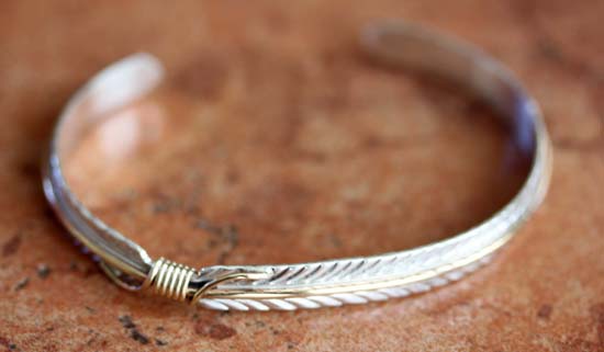 Navajo Sterling Silver Feather Bracelet