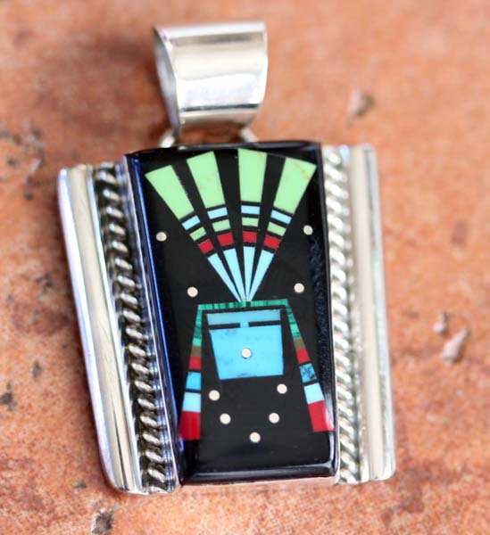 Zuni Native American Sunface Pendant