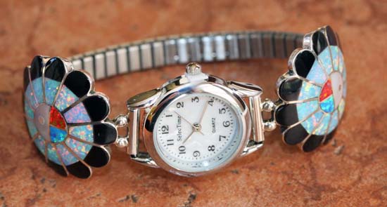 Zuni Silver Sunface Ladies Watch