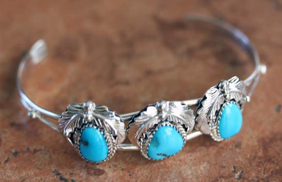 Navajo Silver Turquoise Bracelet