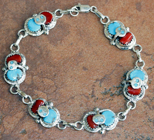 Zuni Indian Link Bracelet by Effie Calavaza