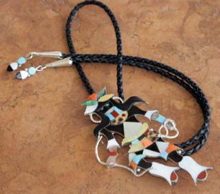 Zuni Kachina Dancer Bolo Tie by Beyuka