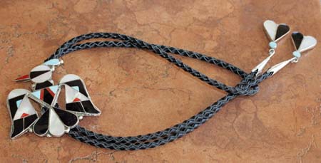 Zuni Thunderbird Bolo Tie by Rosie Tekala