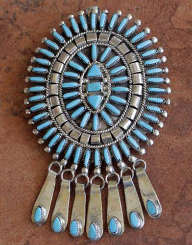 Zuni Turquoise Pin/Pendant by B Etsate