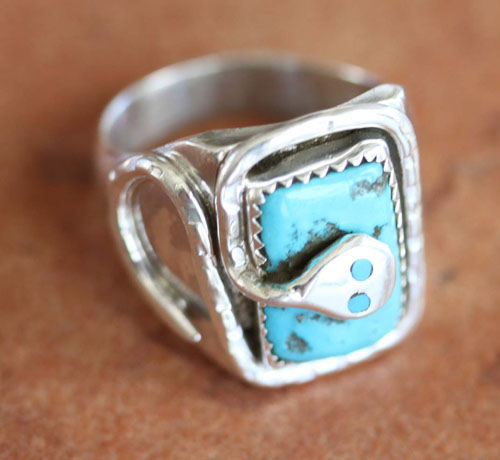 Zuni Sterling Turquoise Ring by Effie C