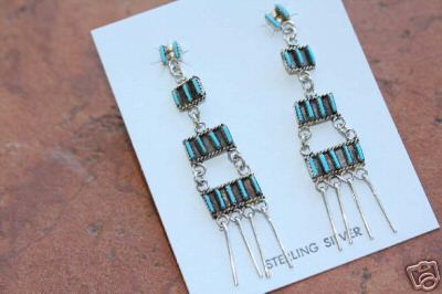 Zuni Native American Indian Turquoise Earrings