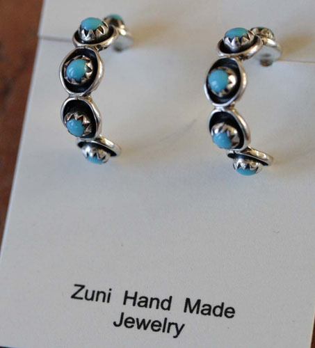 Zuni Native American Indian Turquoise Earrings