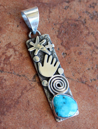 Navajo Indian Turquoise Pendant by Alex Sanchez