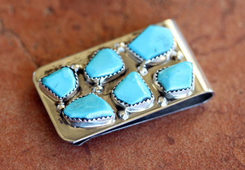 Zuni Handmade Turquoise Money Clip