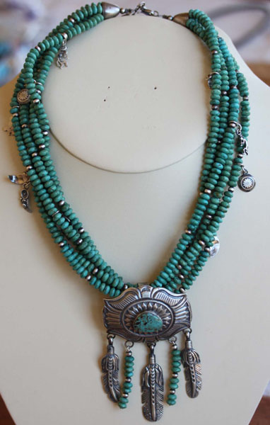 Navajo Turquoise Necklace By C Mitz