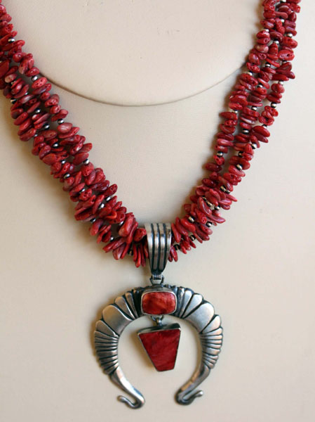 Navajo Spiny Oyster Necklace By Charles Johnston