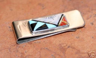 Zuni Native American Multi_Stone Money Clip