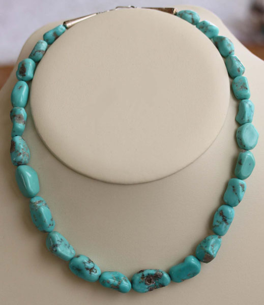 Navajo Beaded Turquoise Nugget Necklace