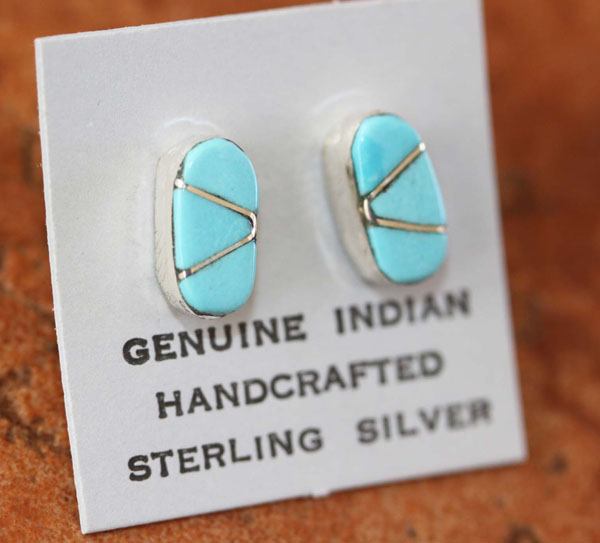 Zuni Sterling Silver Turquoise Earrings