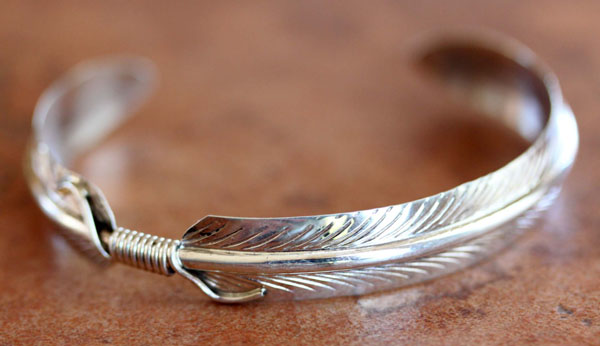 Navajo Sterling Silver Feather Bracelet