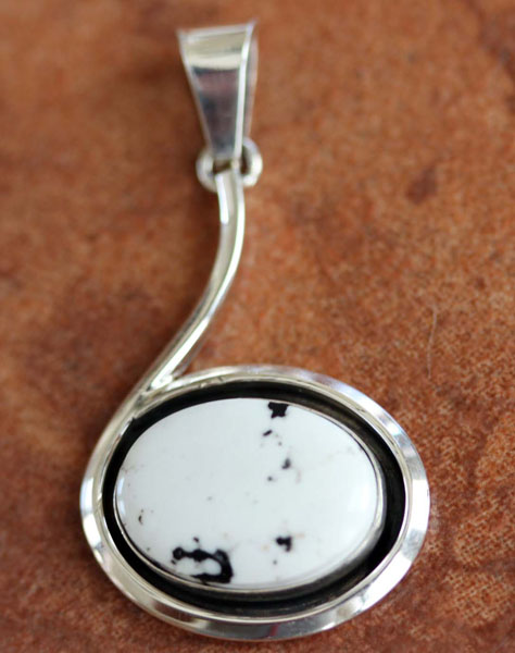 Navajo White Buffalo Pendant by Donovan Skeets