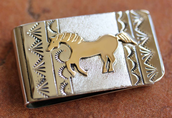 NvajoSilver Gold Money Clip by RJ