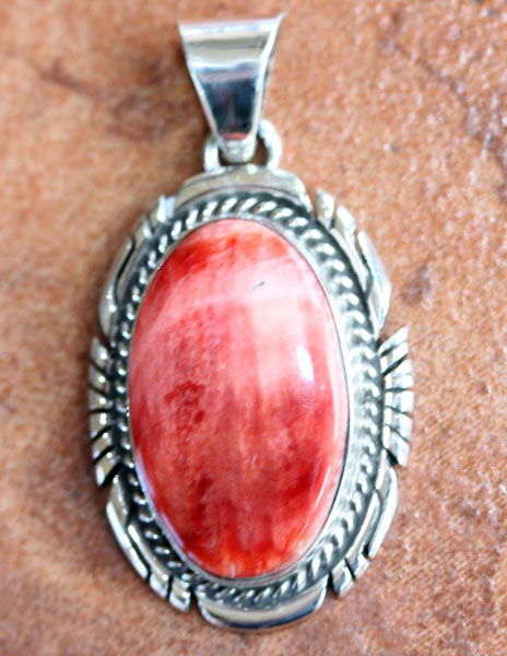 Navajo Silver Spiny Oyster Pendant by Eloise Kee