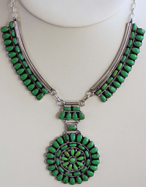 Navajo Gaspeite Cluster Necklace by Juliana Williams