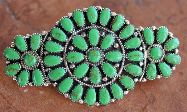 Navajo Gaspeite Cluster Barrette by J Williams