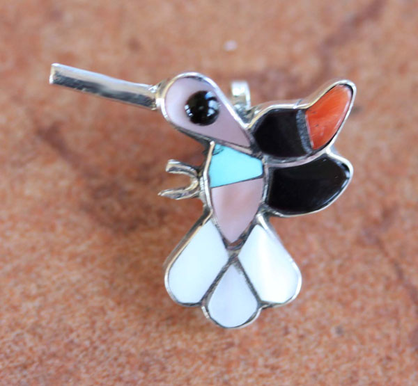 Zuni Sterling Silver Hummingbird Pendant