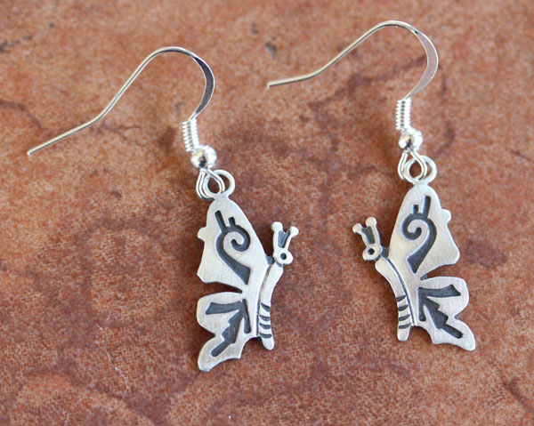 Navajo Sterling Silver Butterfly Earrings by S Gene