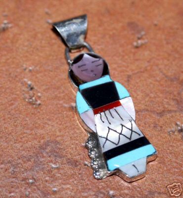 Zuni Silver Multi_Stone Pendant