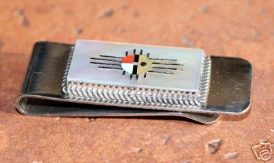 Zuni Native American Sunface Money Clip