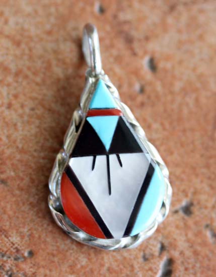 Zuni Native American Multi_Stone Pendant