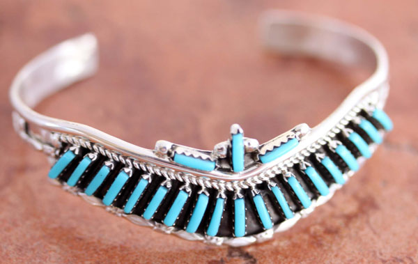 Zuni Silver Turquoise Bracelet by Yazzie