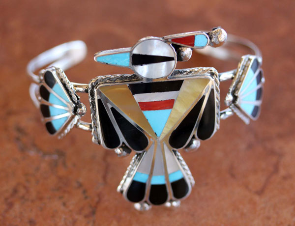 Zuni Sterling Multi_Stone Thunderbird Bracelet