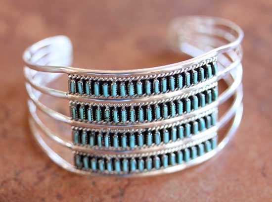 Zuni Sterling Silver Turquoise Bracelet