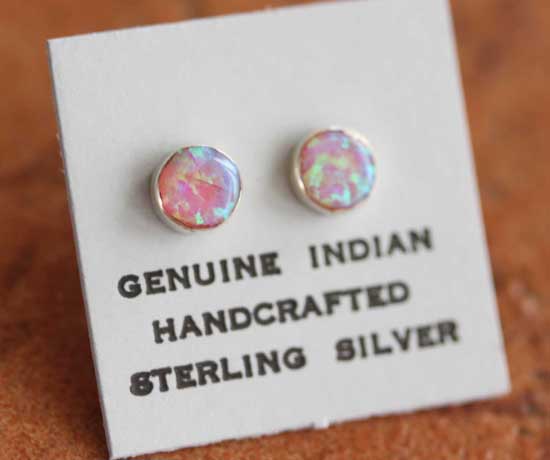 Navajo Created Opal Earrings by Weebothee